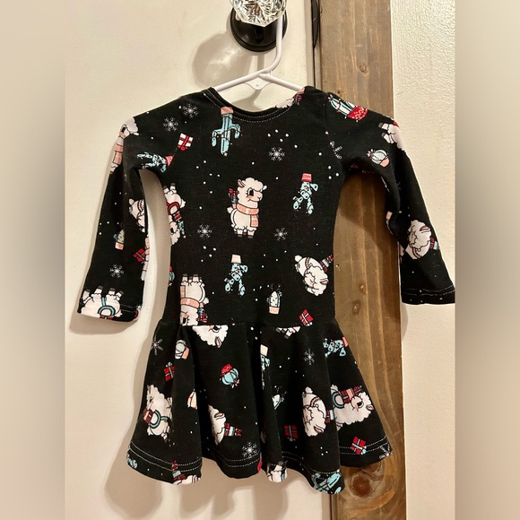 Macy Kate Boutique Other - Black Dress with Llama and Gift Print